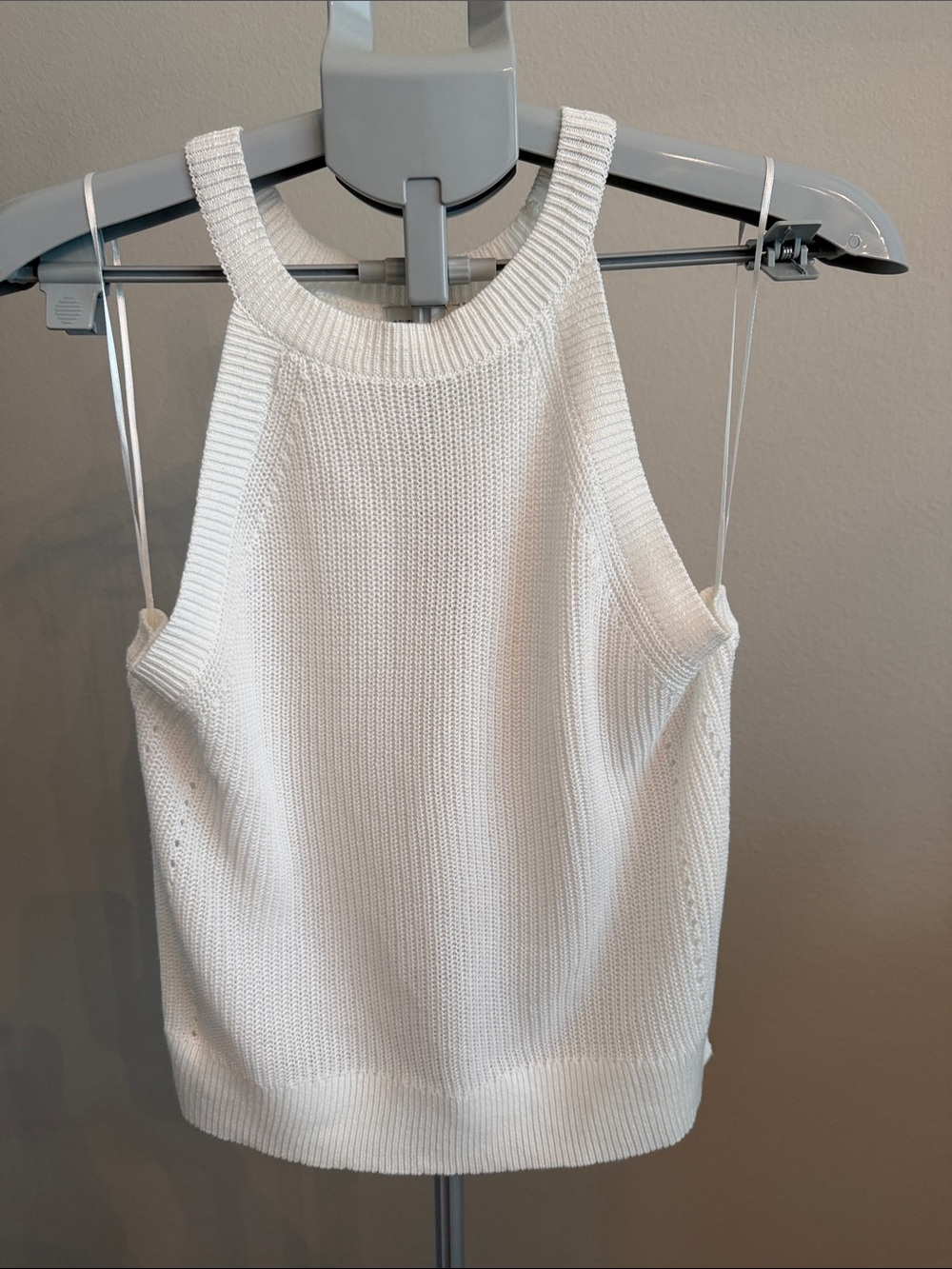 Gentle Fawn White Ribbed Halter Knit Tank
